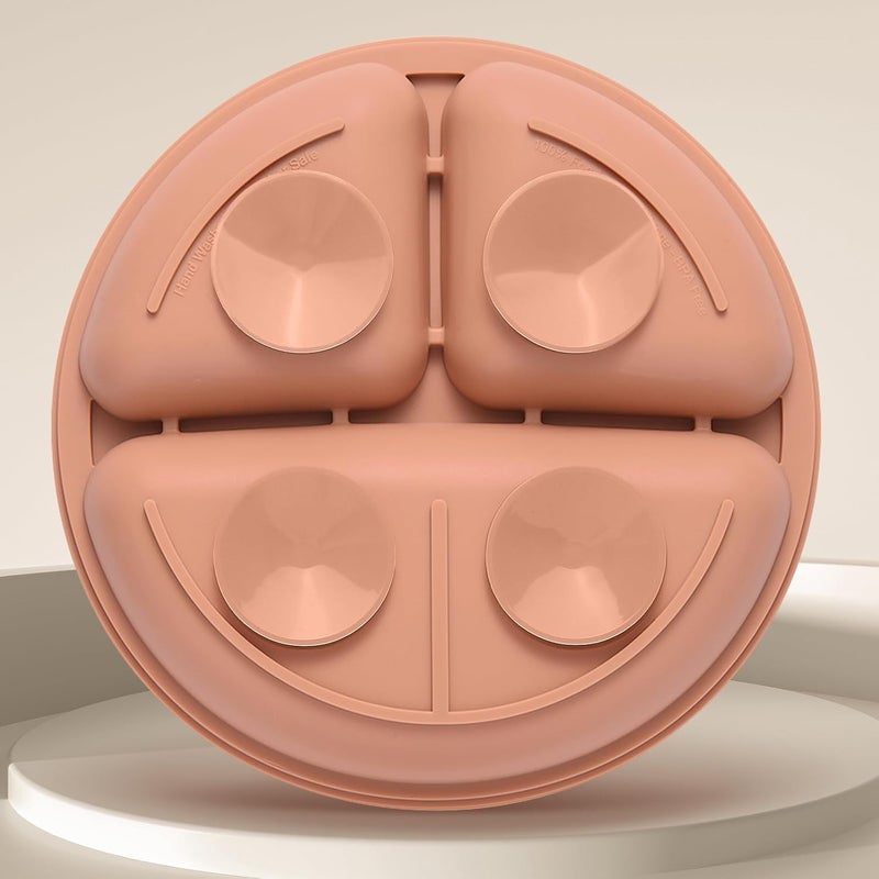 Eascrozn طقم تغذية الأطفال من السيليكون، 2 طبق مقسم مع شفط للأطفال، 2 ملعقة وشوكة، أساسيات تغذية الأطفال، أدوات تغذية للأطفال، خالية من BPA - Image 5